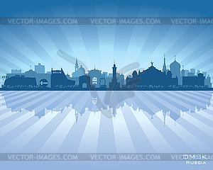 Omsk Russia skyline city silhouette - vector clip art