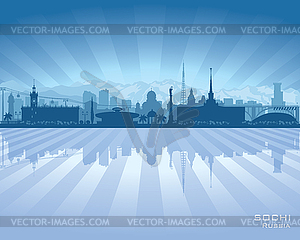 Sochi Russia skyline city silhouette - vector image
