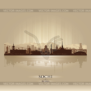 Sochi Russia skyline city silhouette - vector image