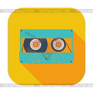 Audiocassette single icon - stock vector clipart