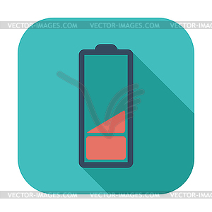 Charging battery, flat single icon - vector image