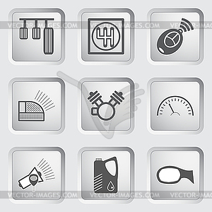 Car part and service icons set  - vector clip art