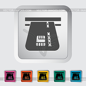 Credit card single flat icon - vector image