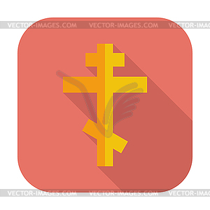 Cross single flat icon - color vector clipart