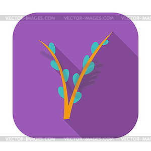 Pussy-willow single icon - color vector clipart