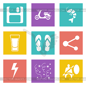 Color icons for Web Design set 27 - stock vector clipart