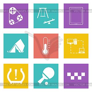 Color icons for Web Design set 30 - vector clipart