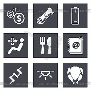 Icons for Web Design set 16 - vector clip art