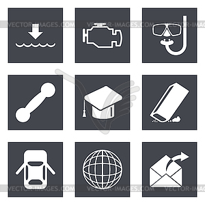 Icons for Web Design set 17 - vector clipart