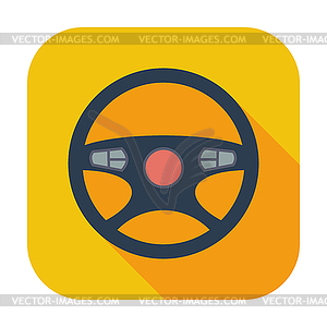 Car Steering Wheel icon - vector image