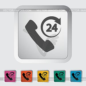 Support 24 hours - vector clipart