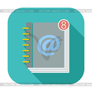 Contact book single icon - vector clipart