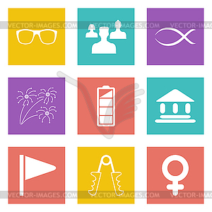 Цвет иконки для веб-дизайна набор 33 - клипарт Royalty-Free