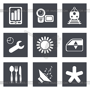 Icons for Web Design set 50 - royalty-free vector clipart