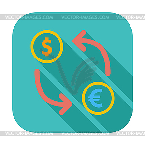 Currency exchange single flat icon - stock vector clipart