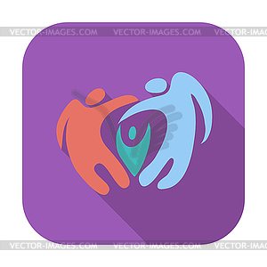 Family flat icon - vector clipart