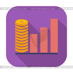 Graph flat single icon - vector clip art