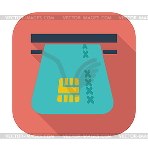 Credit card single flat icon - color vector clipart