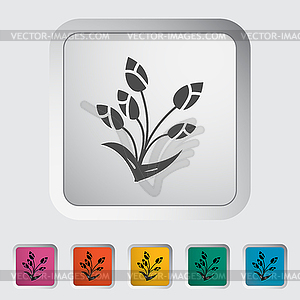 Tulip single flat icon - vector image