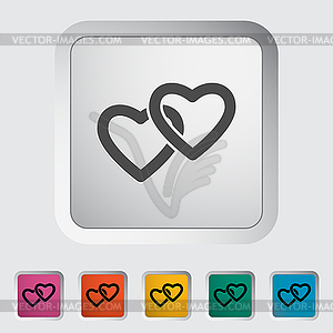 Heart flat icon - vector clipart