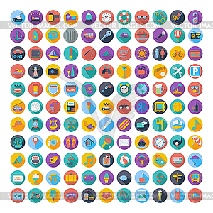 121 icons vacation and travel - vector clipart