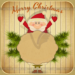 Ретро Рождества с Санта-Клаусом - изображение в формате EPS