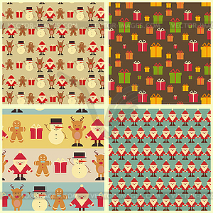 Christmas Seamless Background. Set - vector clipart