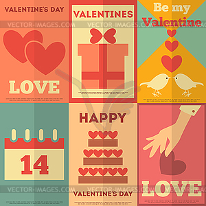 Retro Valentines posters collection - royalty-free vector clipart