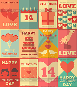 Valentines posters collection - vector image