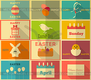 Retro Easter Labels - vector clipart