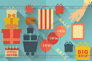 Sale Flat Icons - vector clipart