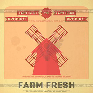Плакат для органической ферме продовольствия - графика в векторном формате