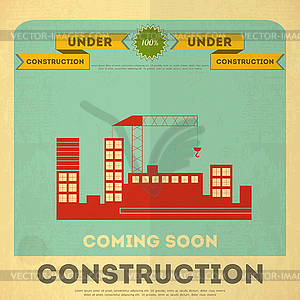Under construction poster design - vector clip art