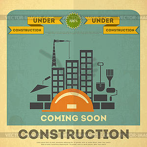 Under construction poster design - vector clipart