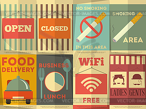 Restaurant Stickers Set - vector image