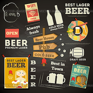 Beer Menu chalkboard design - vector clip art