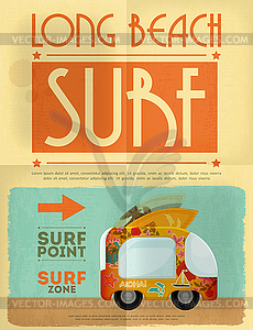 Surfing poster - vector clip art