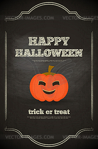 Halloween Card on black chalkboard - vector clipart