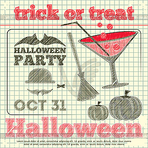 Halloween Party Invitation - vector clipart