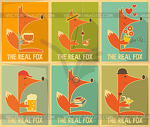 Fox Posters - vector clip art