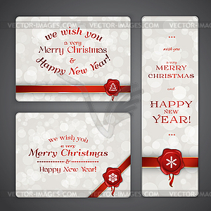 Merry Christmas and New Year banners - vector image