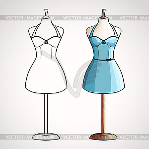 Dress on maneqiun - vector image