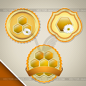 Labels for honey - vector image