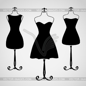 Classic female dress silhouette - vector image