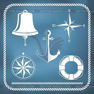 Nautical symbols - royalty-free vector image