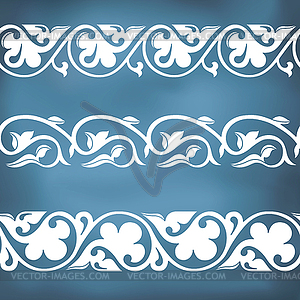 Seamless floral tiling borders - stock vector clipart
