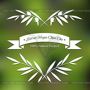 Graphic olive tree branches - vector clipart