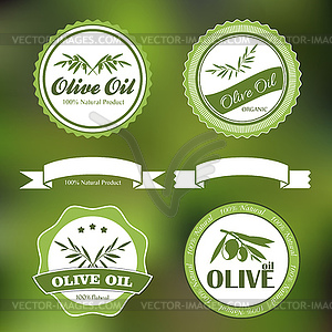 Natural olive oil labels - vector image