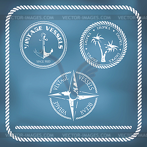 Sailing badges with anchor - vector clipart / vector image