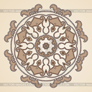 Round floral ornament - vector clipart / vector image